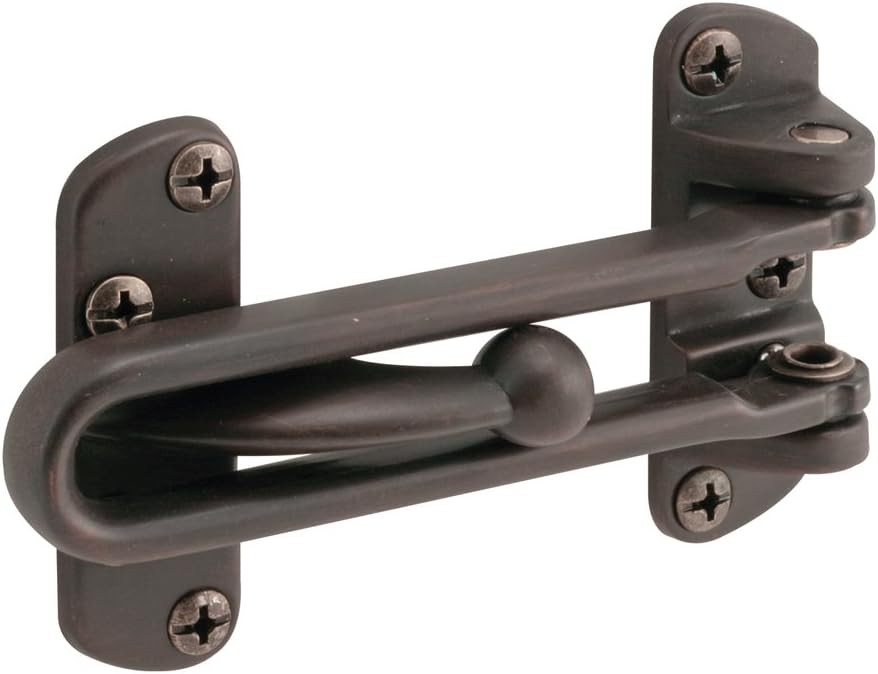 Prime-Line U 10309 Classic Bronze Swing Bar Lock for Hinged Swing-In Doors