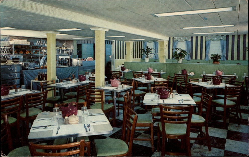 Atlantic City New Jersey Wilrose Restaurant dining room unused vintage postcard