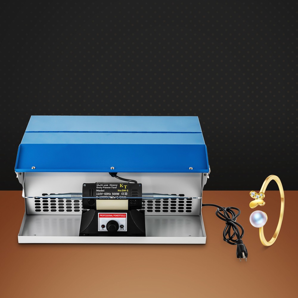 200W Benchtop Jewelry Polisher with Dust Collector and LED Light
