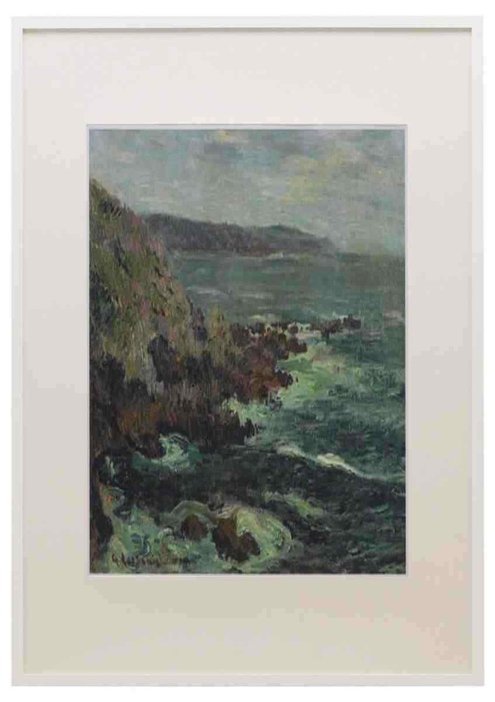 Rock Cliffs By The Sea In Britain 1906 A3 A4 Framed Print Picture