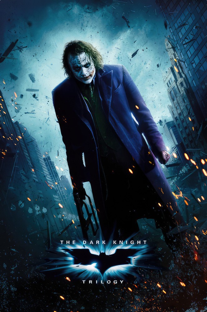 The Dark Knight Trilogy Movie Poster - Joker in Gotham 24x36 Inches