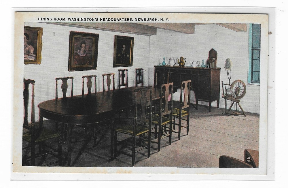 VTG Postcard Dining Room, Washington's Headquarters, Newburgh, NY