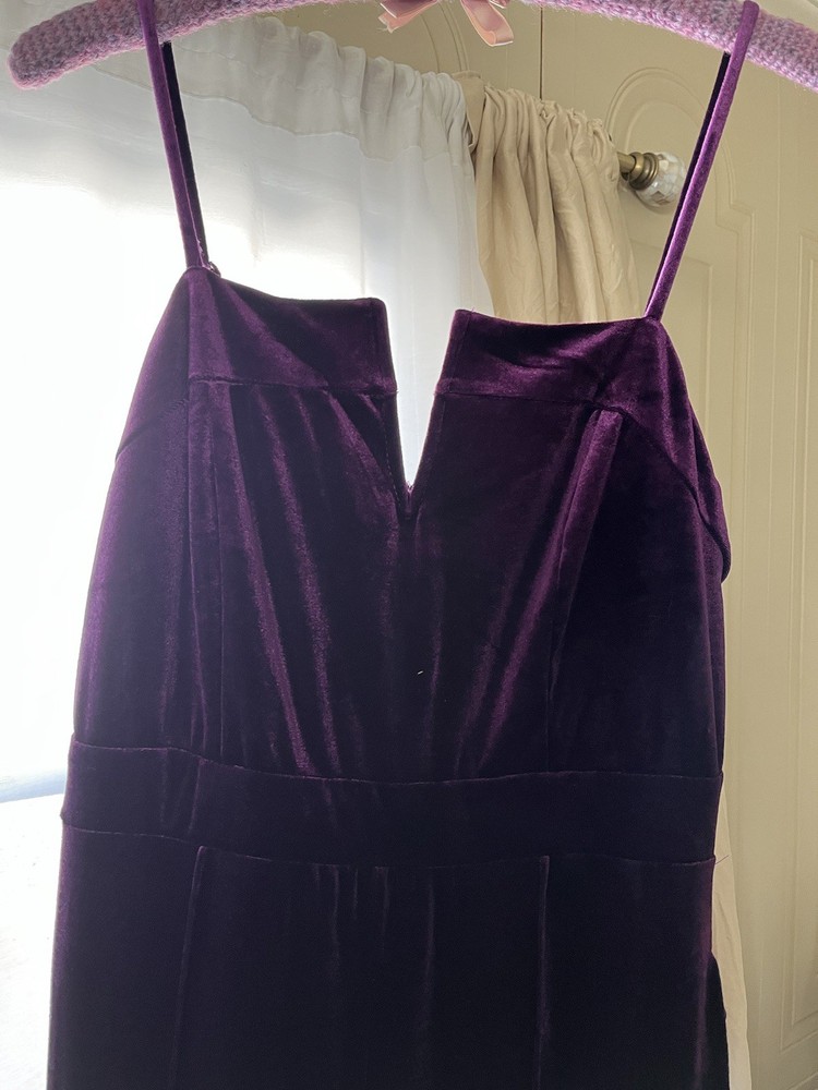 Jumpsuit: Velvet, Eggplant Purple