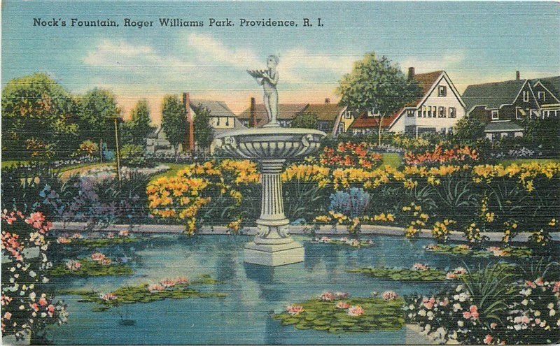 RI, Providence, Rhode Island, Roger Williams park, Nock's Fountain, Berger Bros.