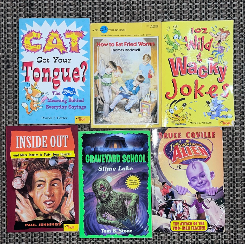 Vintage 90s Kids Horror & Novelty Book Lot Troll Paul Jennings Graveyard School