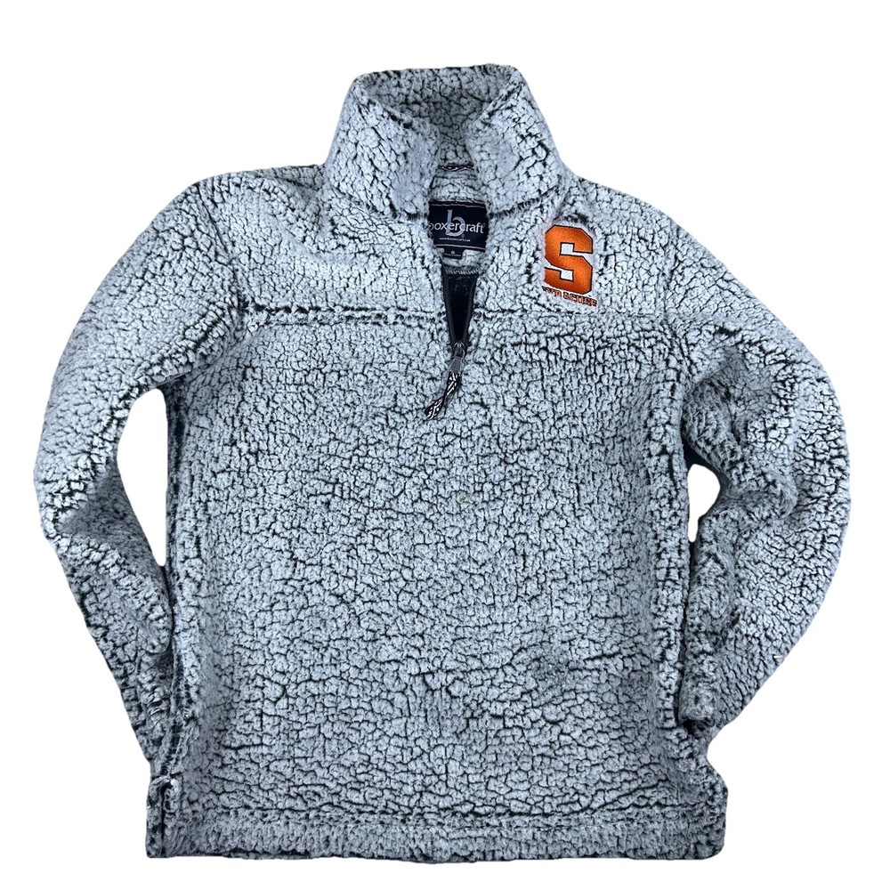 Boxercraft Womens Sherpa Pullover Quarter Zip Collegiate Syracuse Size Small