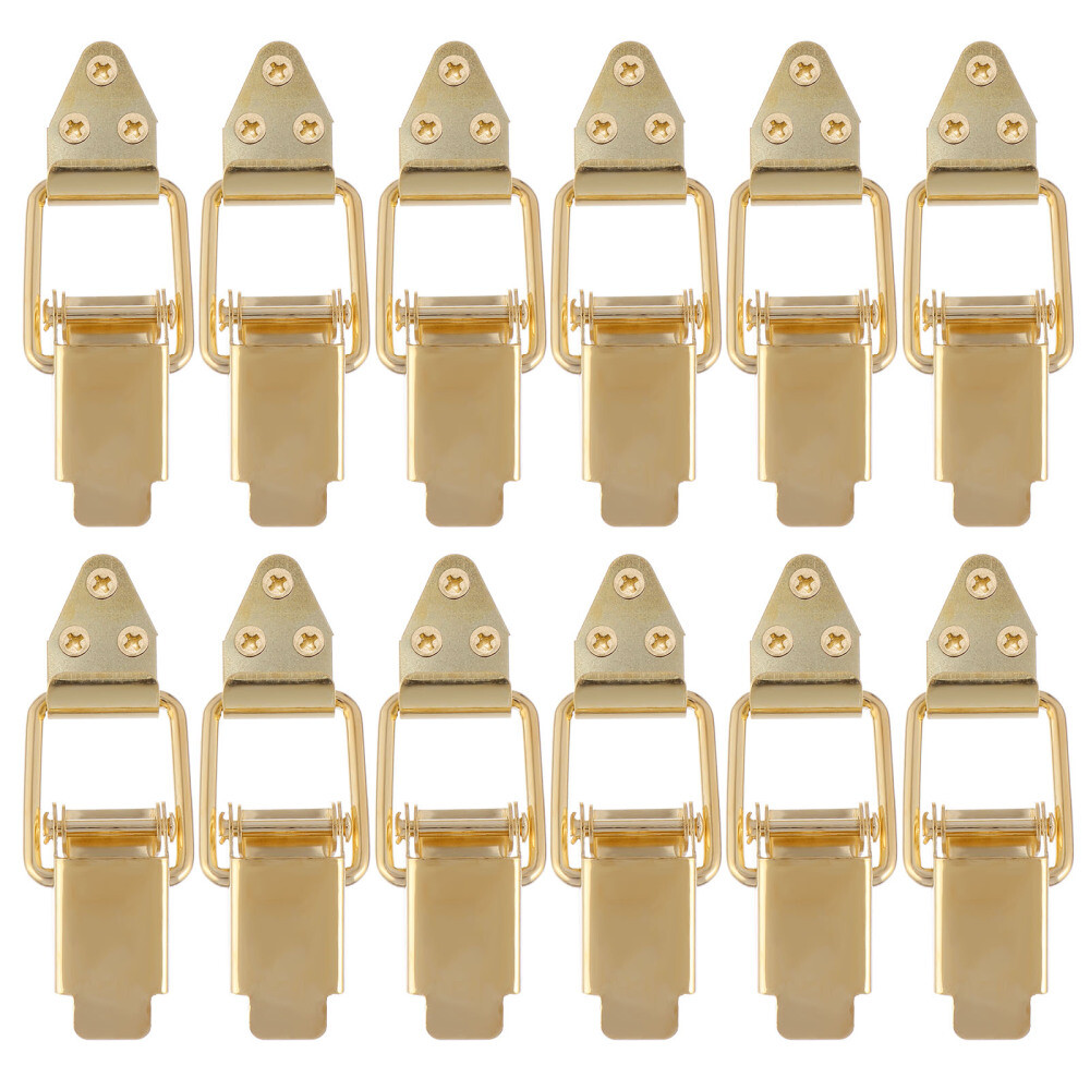 12 Pcs Gold Toggle Latch Cabinet Magnetic Catch Lock Hasp Loaded