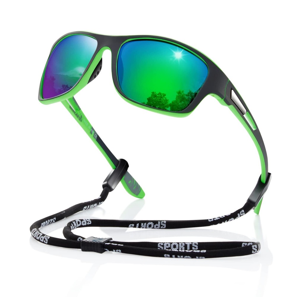 Polarized Sports Sunglasses for Men: UV400 Protection Glasses Womens Wrap Aro...