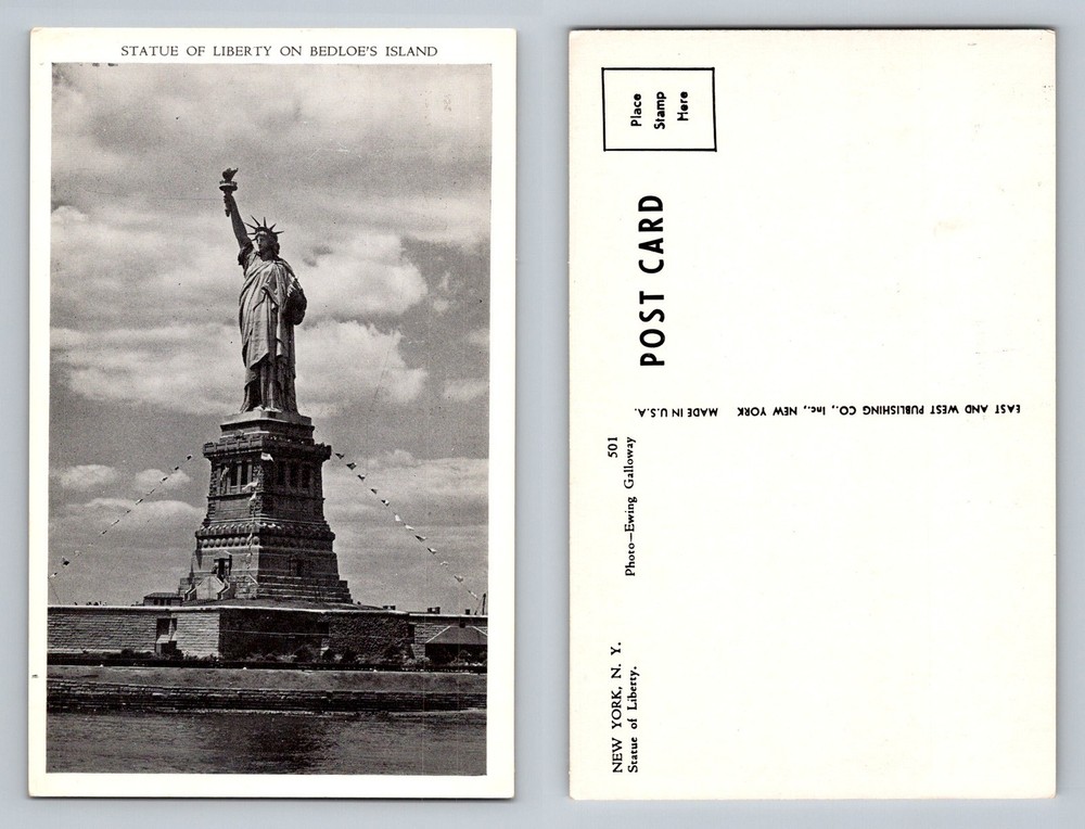 New York City NY, Statue of Liberty on Bedloe’s Island Vintage Postcard