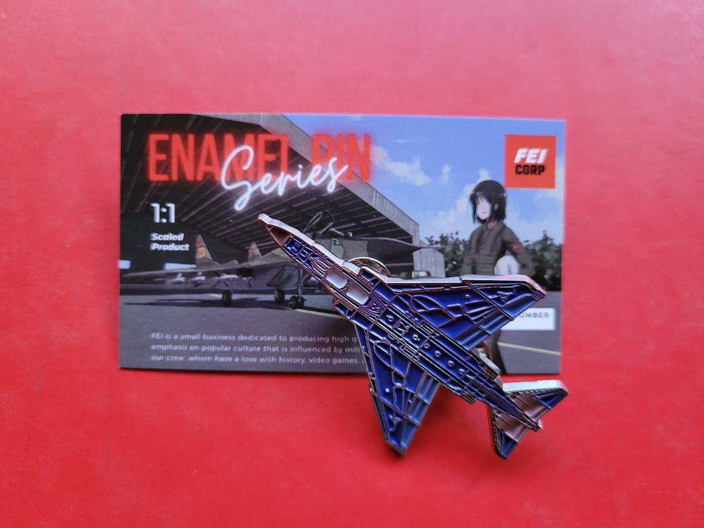 Ace Combat 4 F-4E Phantom II Mobius fighter jet USAF lapel pin-image