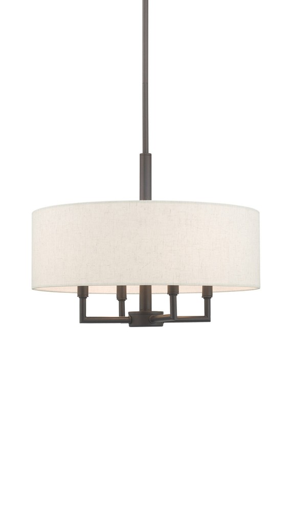 Livex Lighting 42604 Bronze Meridian 18-Inch 4-Light Drum Chandelier