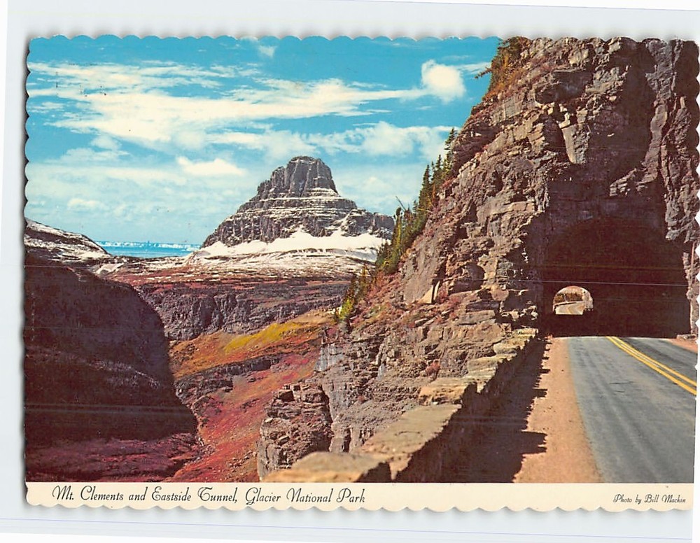 Postcard Mt. Clements and Eastside Tunnel Glacier National Park Montana USA