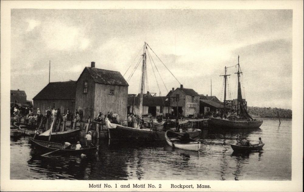Rockport Massachusetts Motif No 1 and Motif No 2 vintage postcard r140