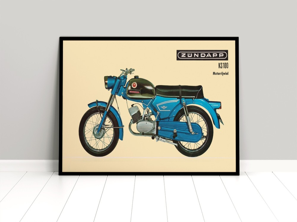 Poster Zündapp KS100 poster advertising motorcycle moped