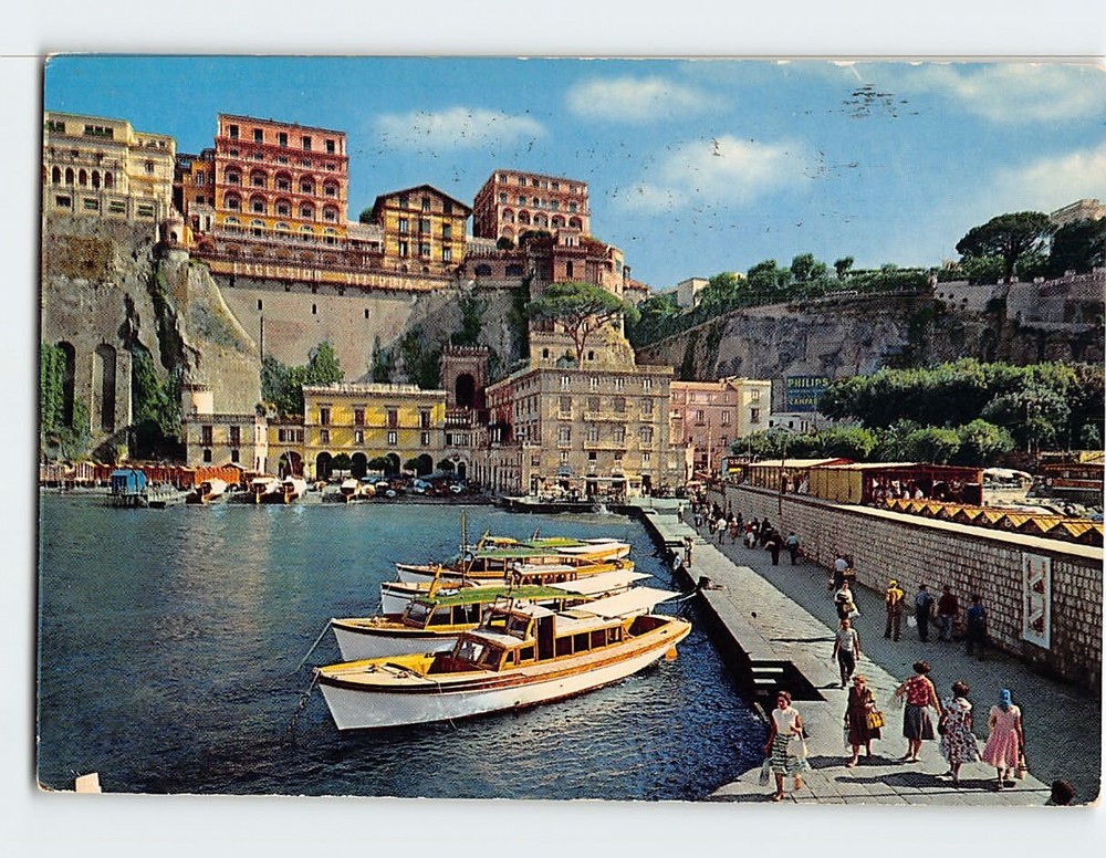 Postcard Excelsior Hotel Victoria vista dal Porto Sorrento Italy