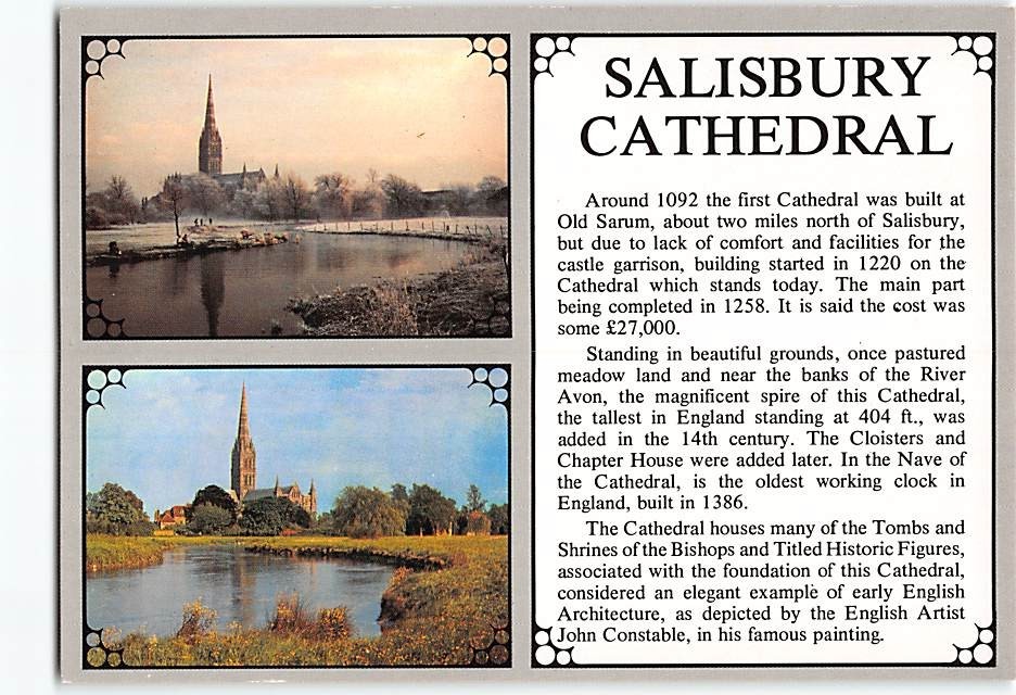 Postcard Salisbury Cathedral Salisbury England