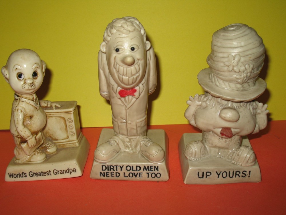 3 ESTATUAS DE RUSS BERRIE - SUYA - ABUELO MÁS GRANDE - VIEJOS SUCIOS NECESITAN AMOR-image