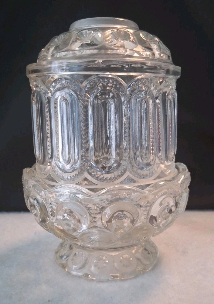 As Is Vintage L.E. Smith Moon & Stars Courting Lamp clear 6 1/4