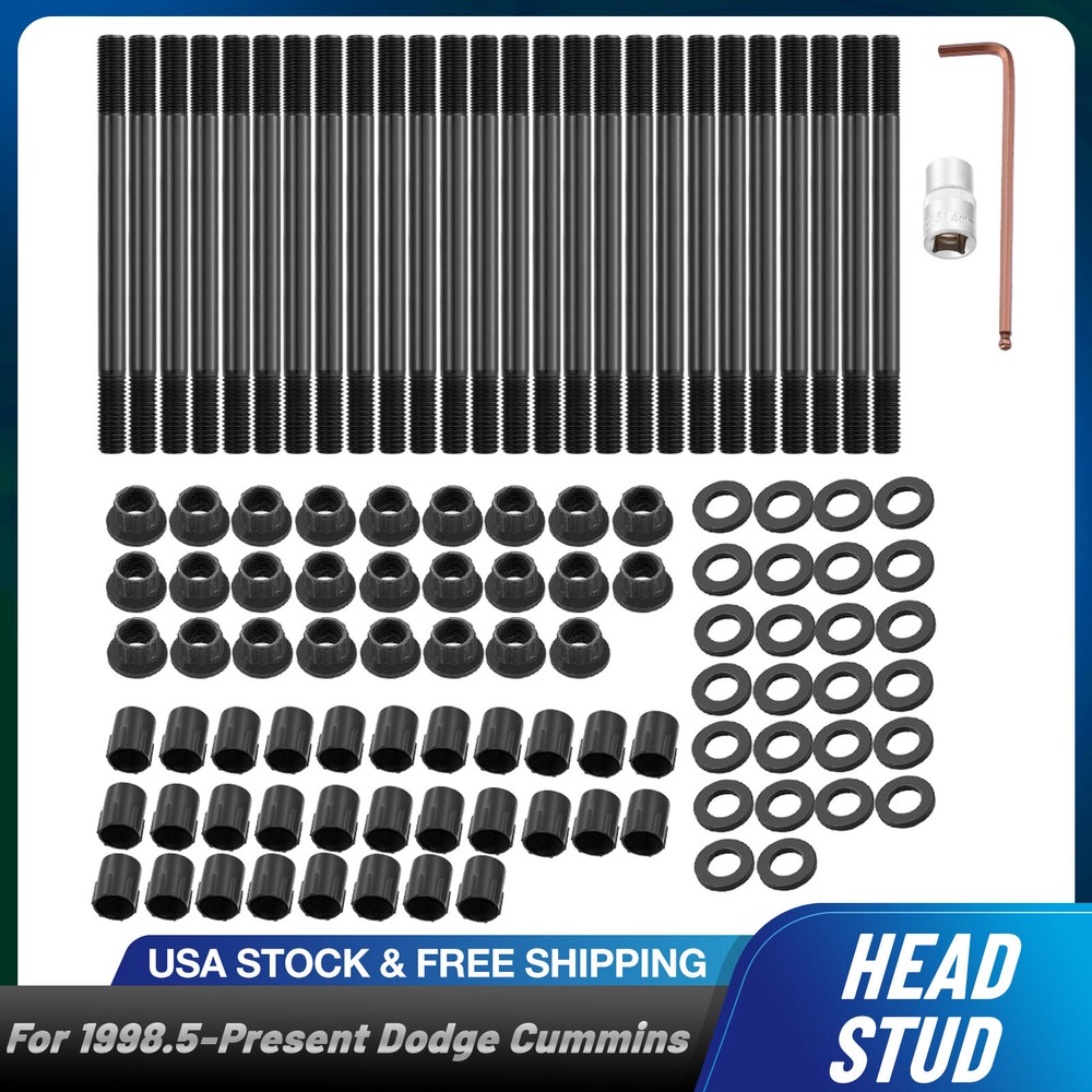 Cylinder Head Stud Replacement Kit for 98-24 Dodge Cummins 24v Diesel 5.9L&6.7L