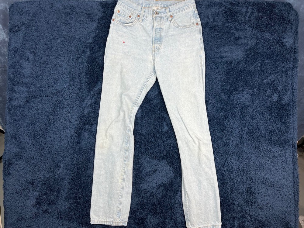 Levis 501 Womens Jeans 25x30 (28x29) Blue Button Fly Straight Leg