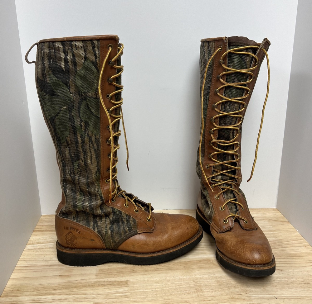 Chippewa Camo Snake Boots Mens Size 8 1/2 D