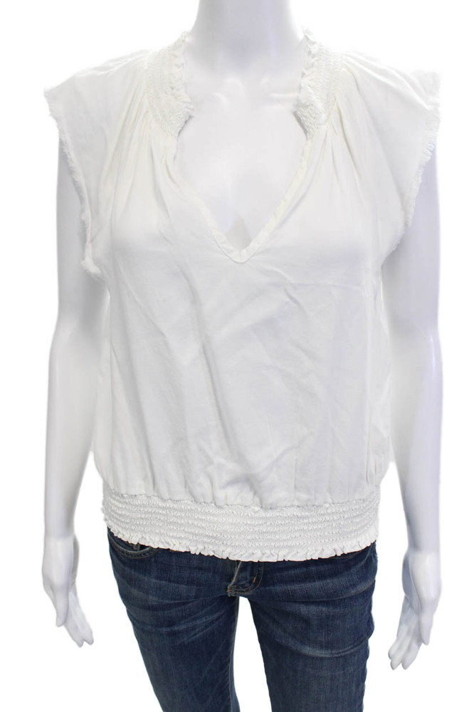 Bella Dahl Womens Tencel V Neck Sleeveless Bohemian Blouse White Size SFree Shipping in US $100+ Orders | $6.95 Orders Below