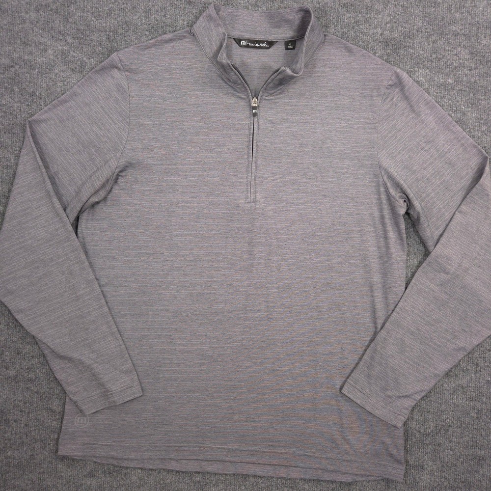 Travis Mathew Havasu 1/4 Zip Mens XL Gray Performance Golf Pullover Long Sleeve
