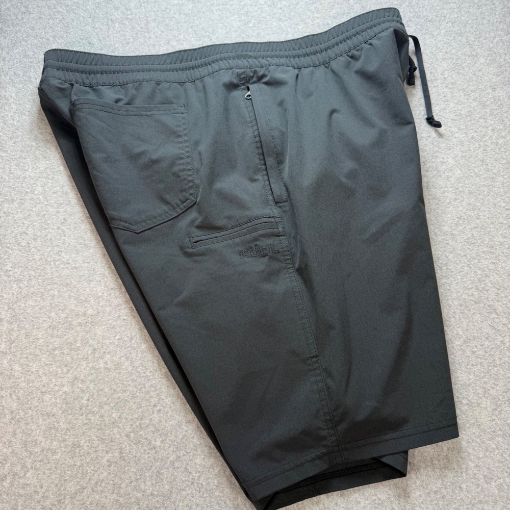 Kuhl Renegade Shorts Mens XL Charcoal Grey Elastic Waist Hiking Travel Cargo