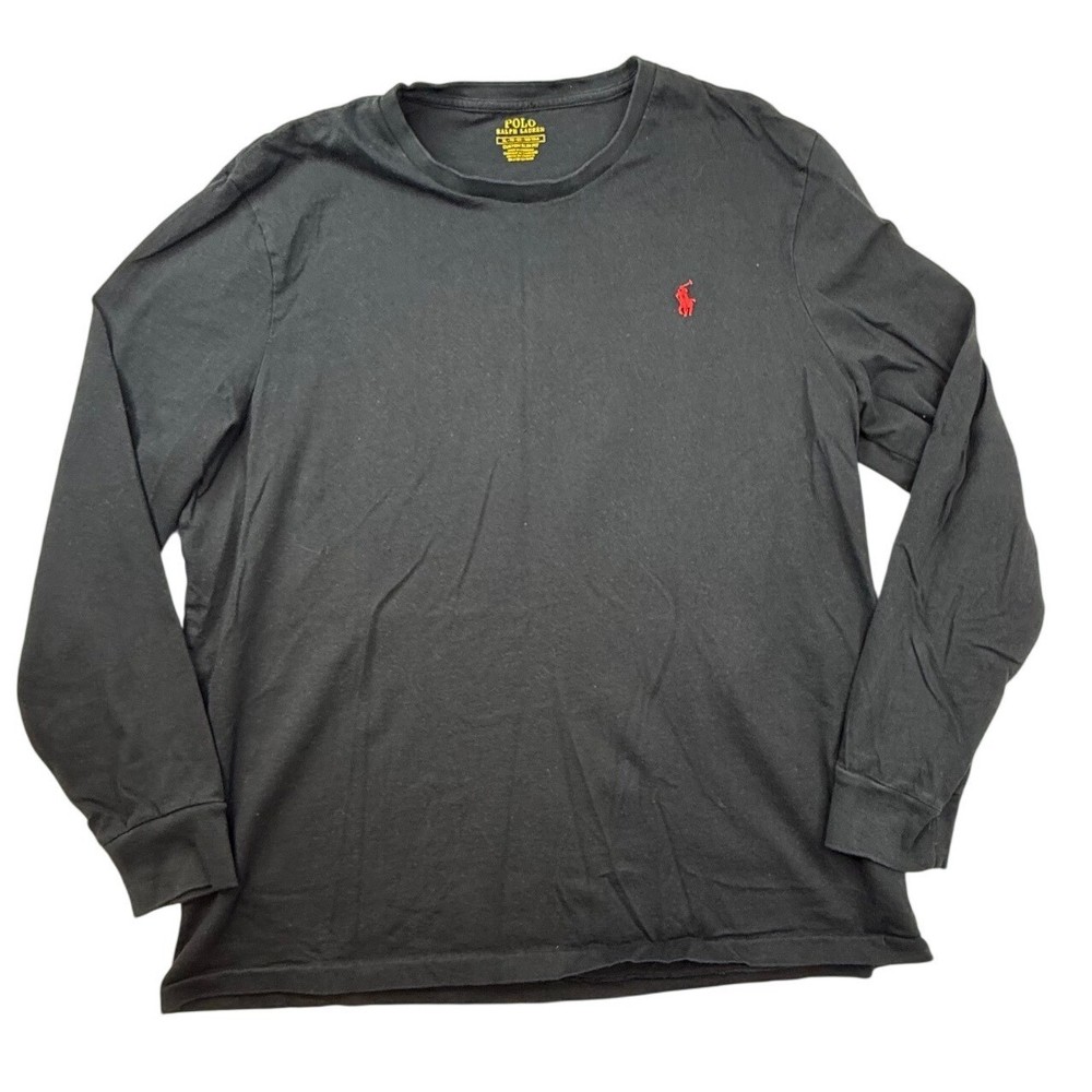Polo Ralph Lauren Custom Slim Fit Black Long Sleeve T Shirt XL