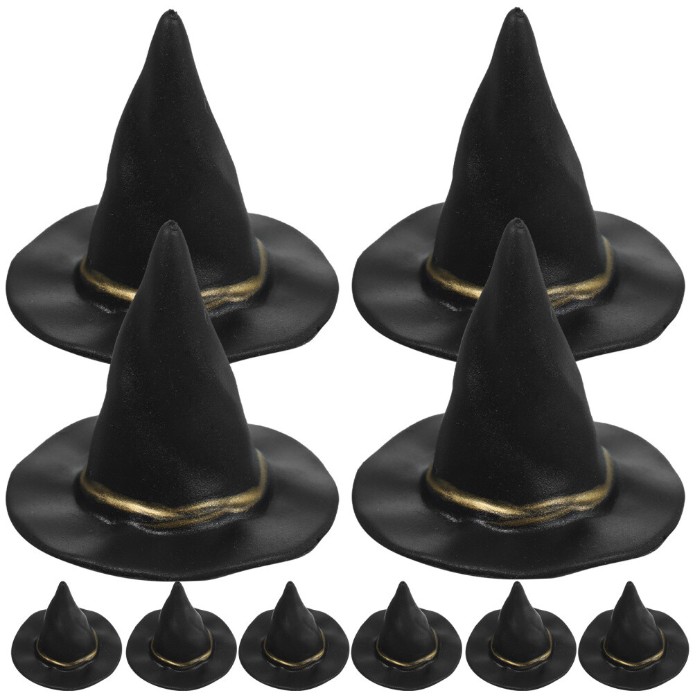 10 Pcs Witches Hats Halloween Decor Doll House Props Accessories