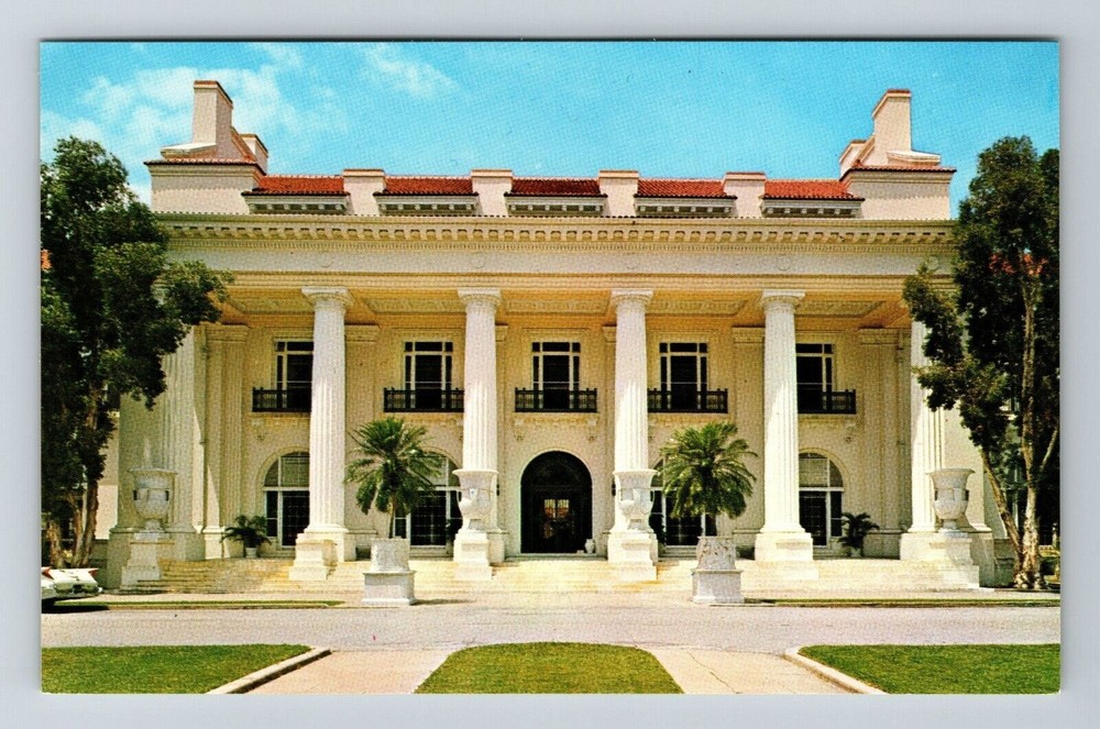 Palm Beach FL-Florida, Whitehall Way, Flagler Museum, Outside, Vintage Postcard