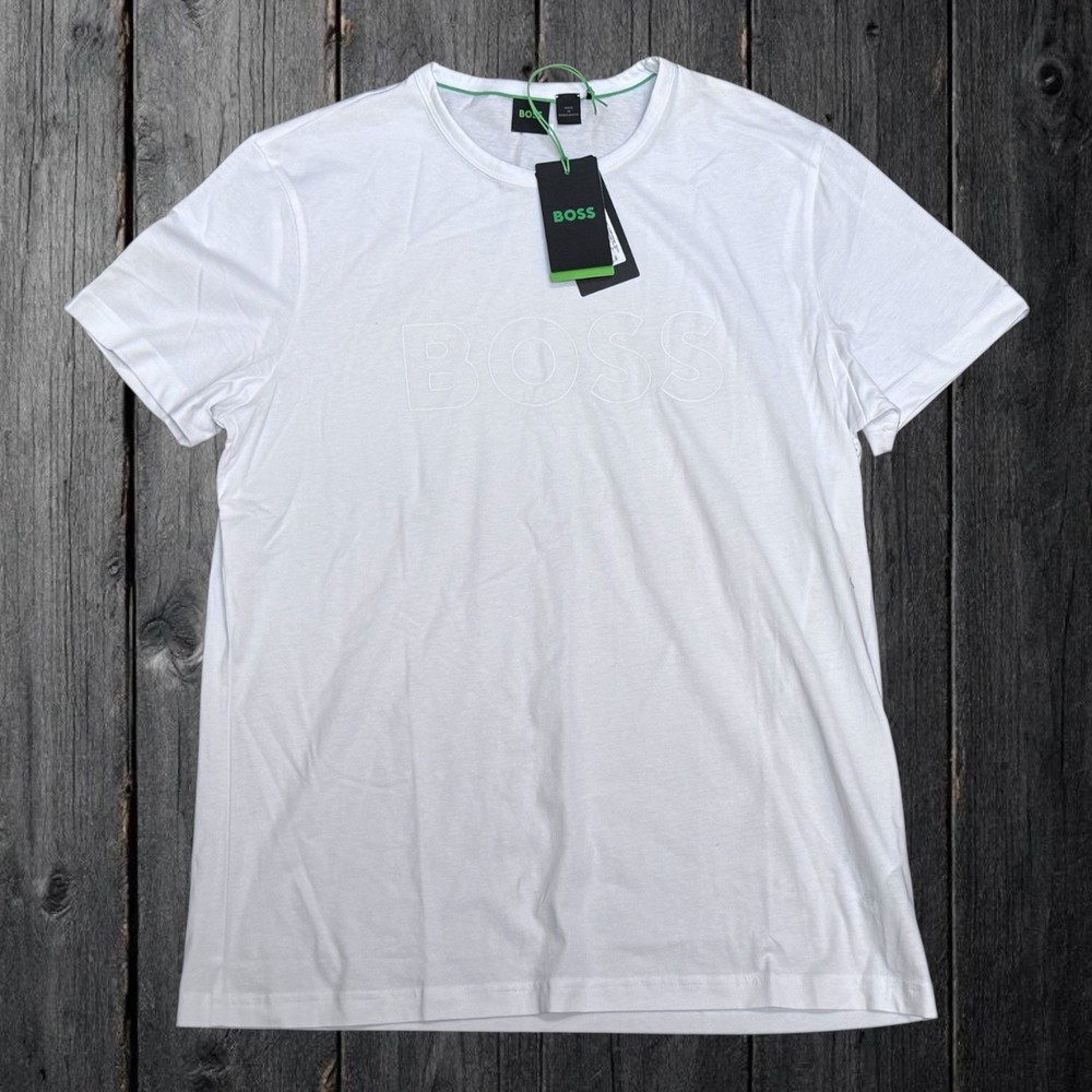 Hugo Boss Green Label Mens XL Short Sleeve Teebo-N White Cotton T-Shirt