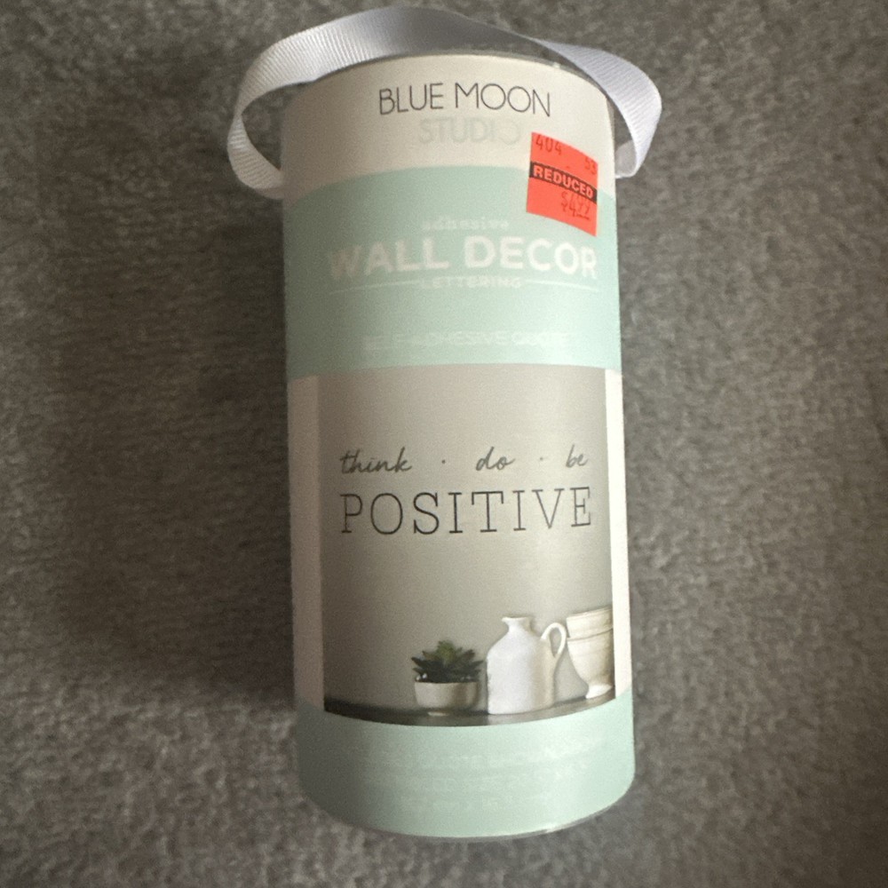 Brand New! Decorative Wall Art With Black Vinyl Lettering “Think Do Be Positive”