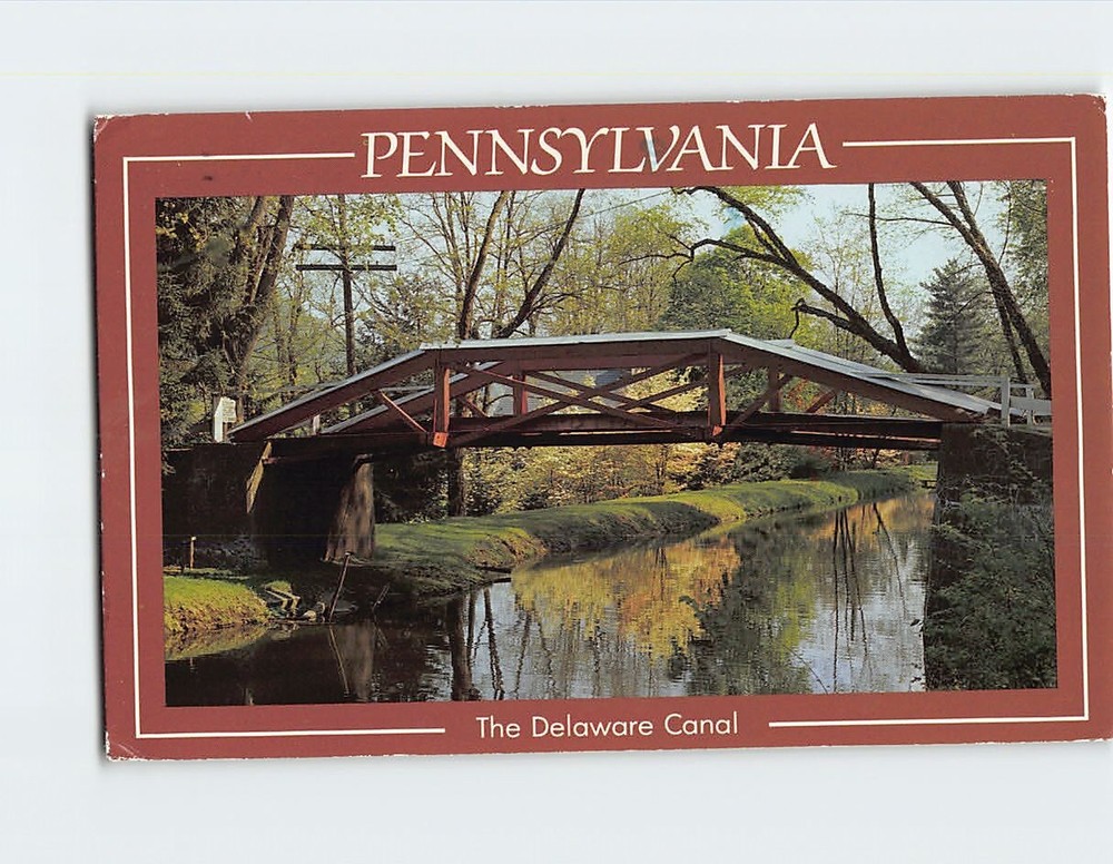 Postcard Delaware Canal Bridge Bucks County Pennsylvania USA