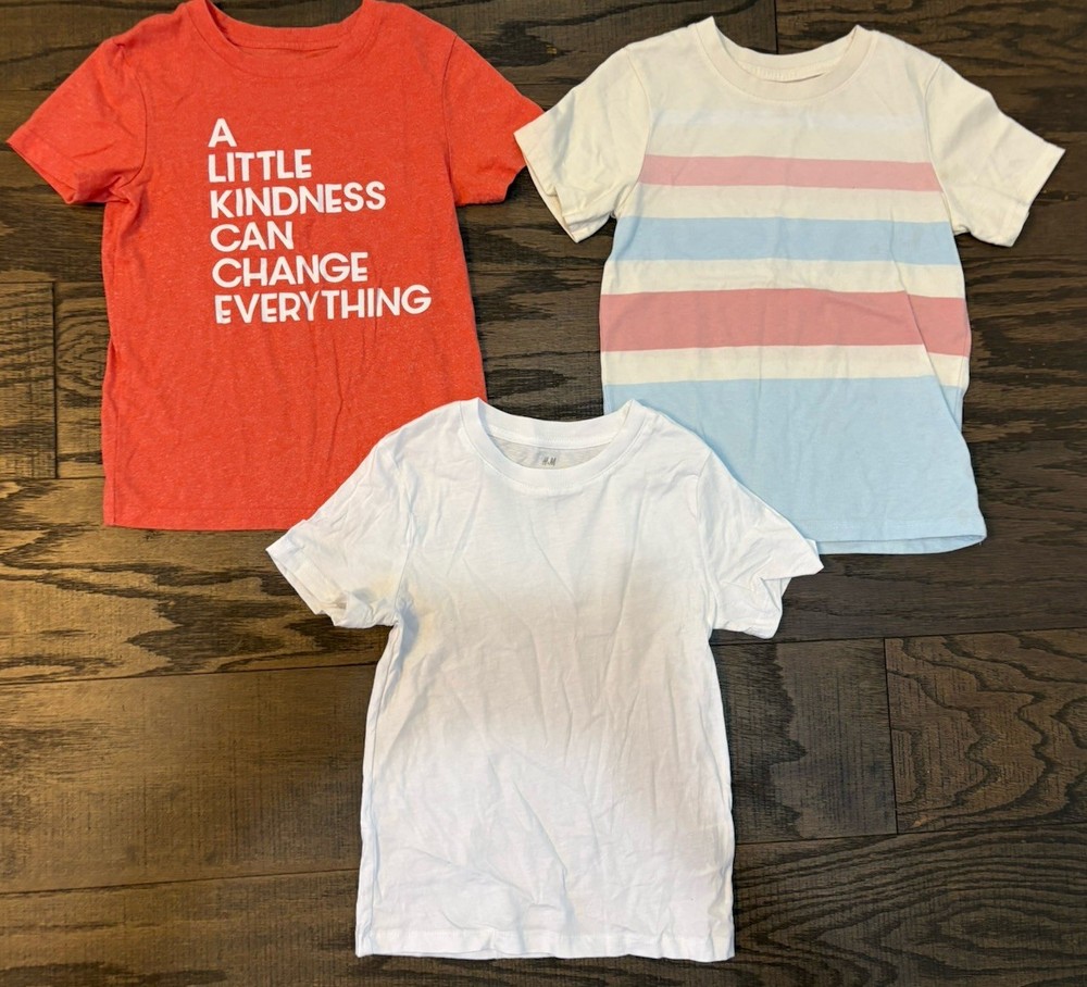 EUC Lot of 3 Boys Size 5T Spring Summer Kindness T Shirts Short Sleeve Cat Jack
