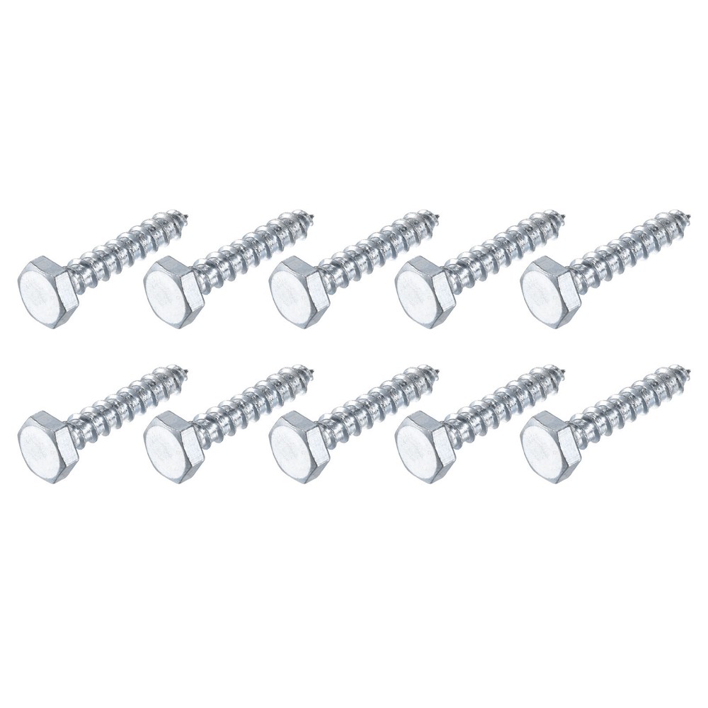 Hex Lag Screws (M10x50mm)20Pcs, Carbon Steel Self-Tapping Wood Bolts