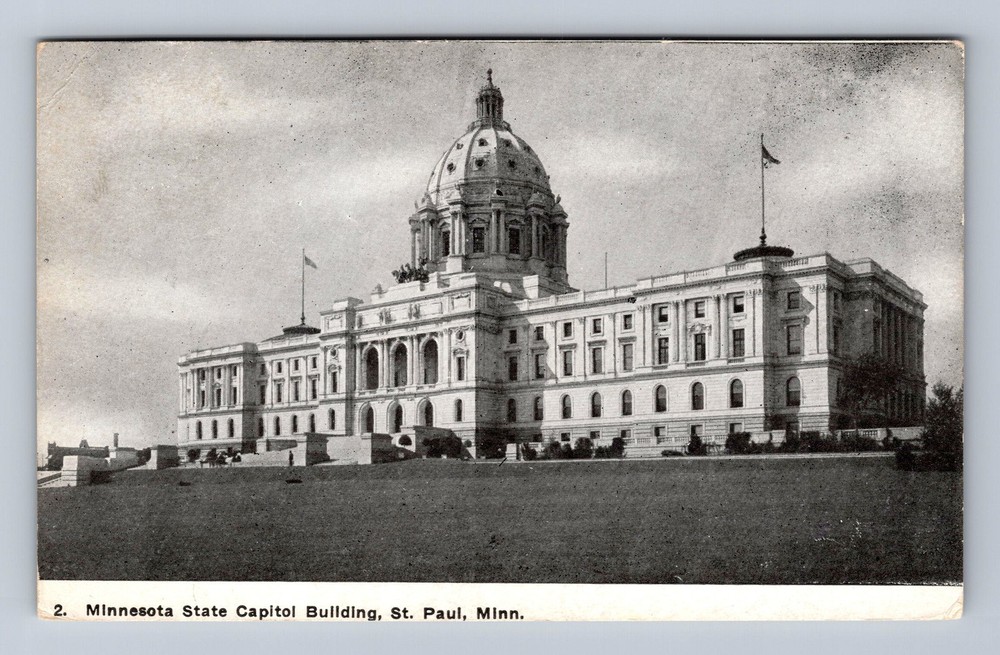 St Paul MN-Minnesota State Capitol Building Vintage c1910 Postcard