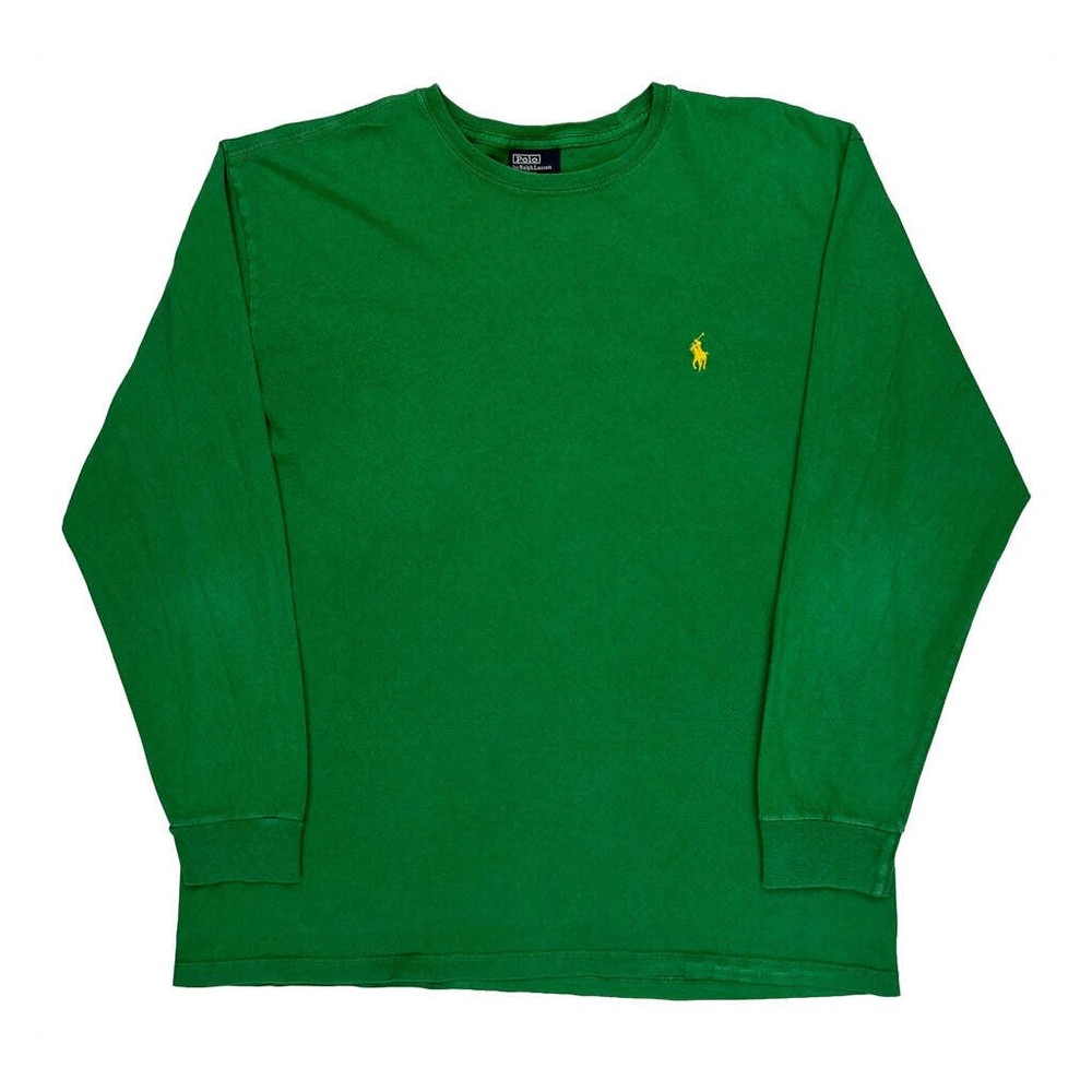 Polo By Ralph Lauren Long Sleeve T-Shirt - Large Green Cotton