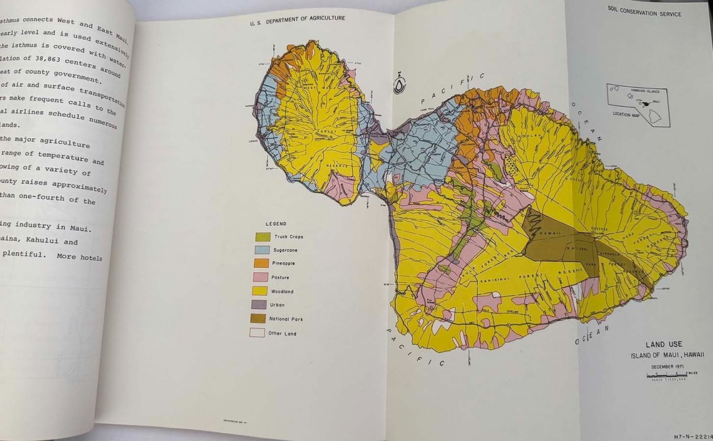 SOIL SURVEY INTERPRETATIONS MAUI 1972 HAWAII Paperback ILLUS.COLOR MAPS+InfoRARE