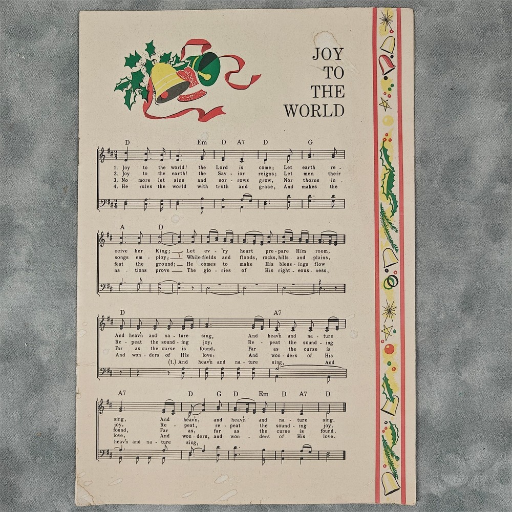 1953 Farris Christmas Carols Booklet Joy To The World Silent Night VTG Song Book