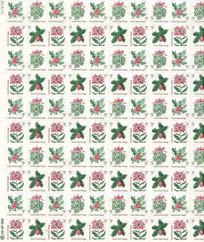 Album Treasures U S Scott # 1254-1257  5c Winter Plants Complete Sheet Mint NH