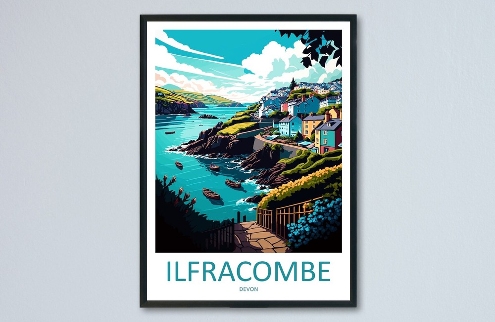 Ilfracombe Travel Print Wall Art Ilfracombe Wall Hanging Home Dcor Ilfracombe