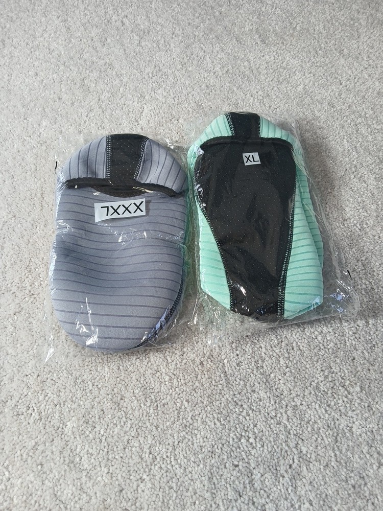 2 Water Socks Barefoot Skin Shoes Quick-Dry Aqua & Gray Beach Water Swim Sports