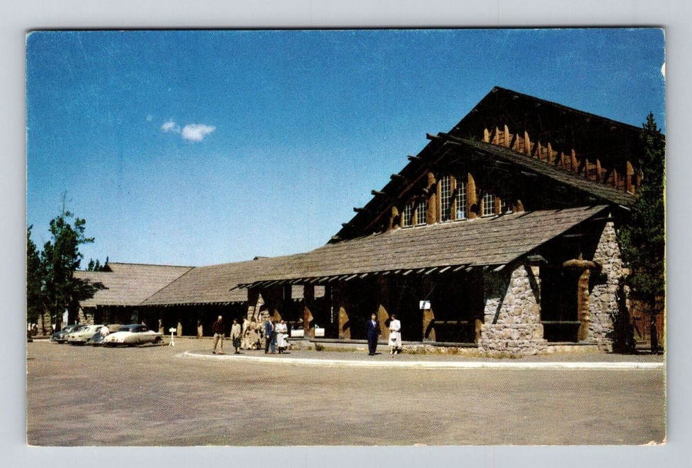 Yellowstone Park WY-Wyoming, Old Faithful Lodge, Vintage Postcard