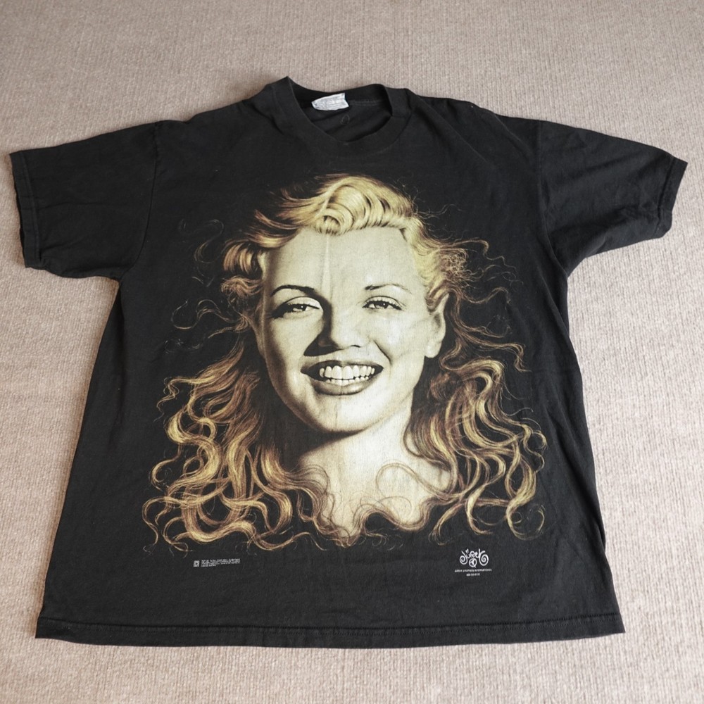 Vintage Marilyn Monroe Shirt XL Black Official Made in USA 1996 Big Face