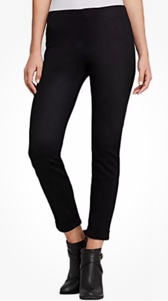 Women’s HUE Ponte Cuffed Tweed Black Skimmer Leggings Size XS NWT