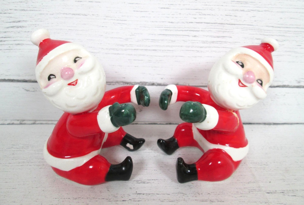 Vintage Holt Howard Santa Claus Candle Hugger Holder Climb Ceramic Kitsch READ