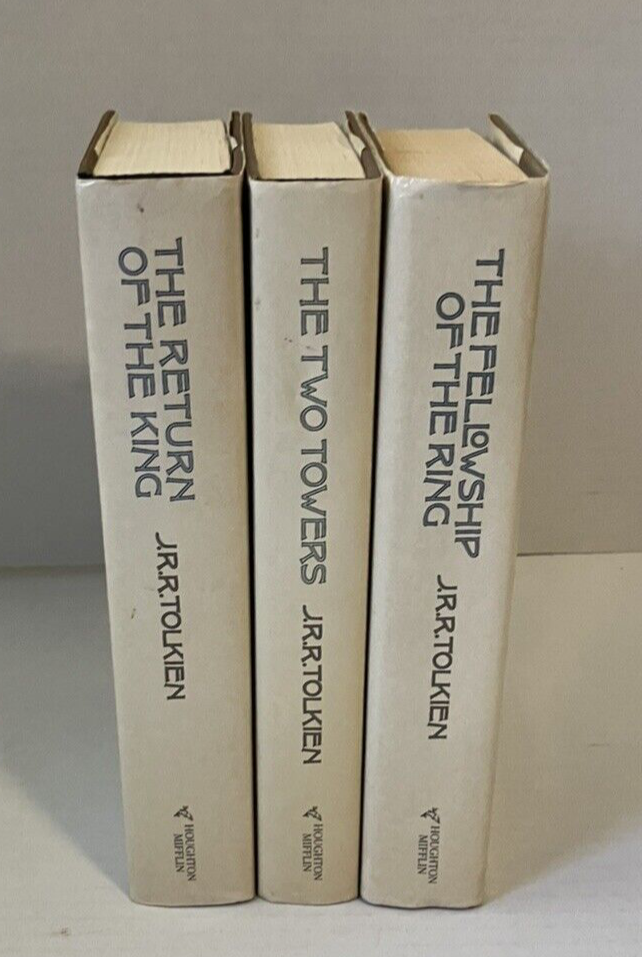 Lord of the Rings 3-Volume Set by Tolkien 2nd Edition with Maps Houghton Mifflin