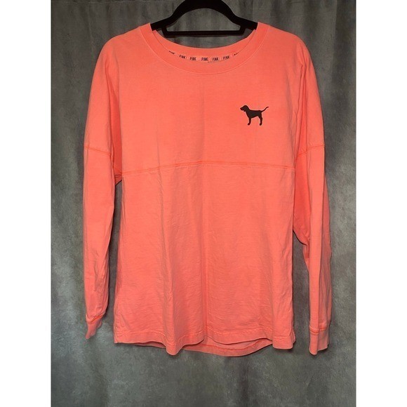 Victoria Secret Pink Long Sleeve Dog Logo Shirt Size medium VS Y2K