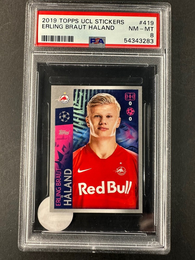 2019 Topps UCL Stickers #419 Erling Haaland Rookie PSA 8 NM-MT
